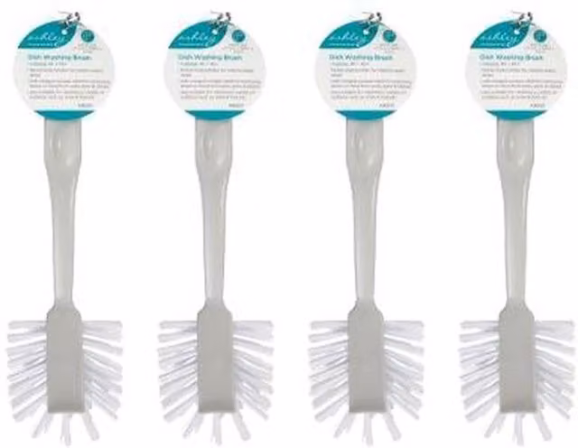 Ashley Grey Plastic Dish Brush with Scraper, Length: 27.5 cm