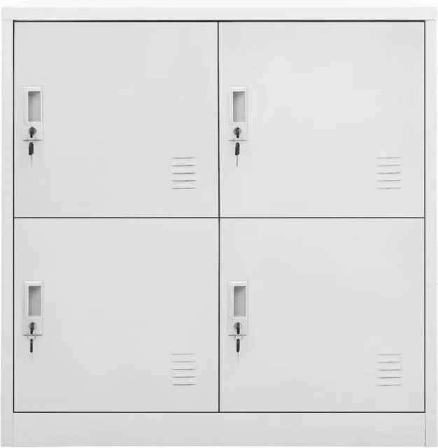 Berkfield Home 5-Piece Freestanding Locker Cabinet Set in Matt Grey, W/D/H: 90 x 45 x 92.5 cm