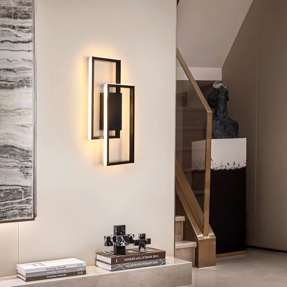 Pheashine Black Double-Frame LED Wall Sconce, 28W Warm White 3000K, W/D/H: 40.5 x 19.5 x 19.5 cm – 2