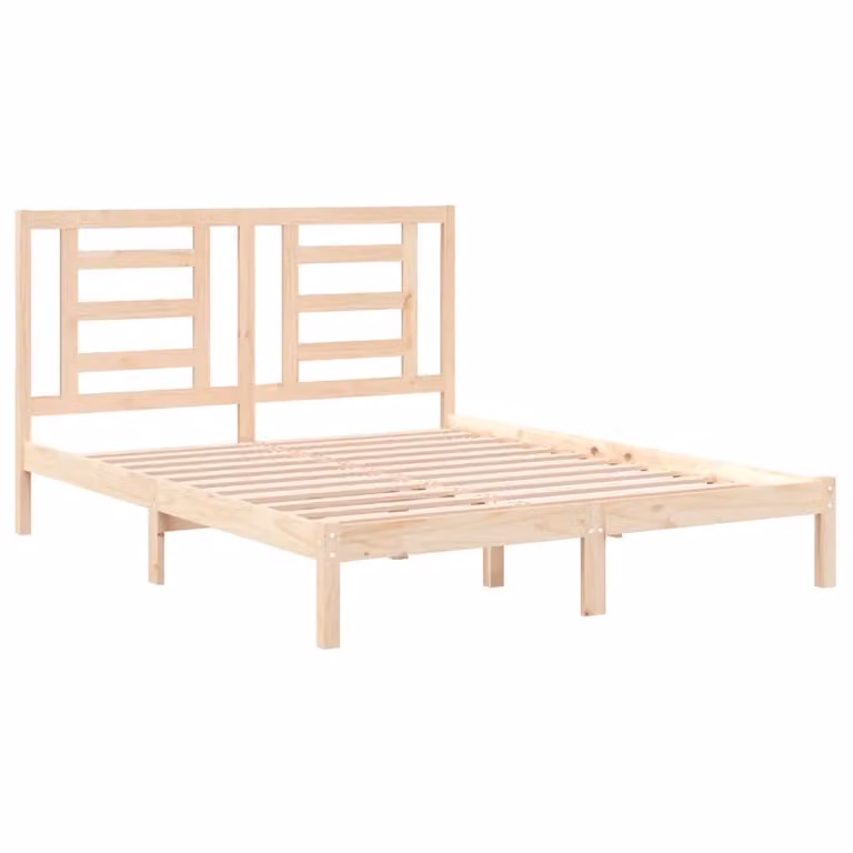 Berkfield Home Solid Wood Pine Bed Frame, Brown, W: 160 cm, D: 200 cm