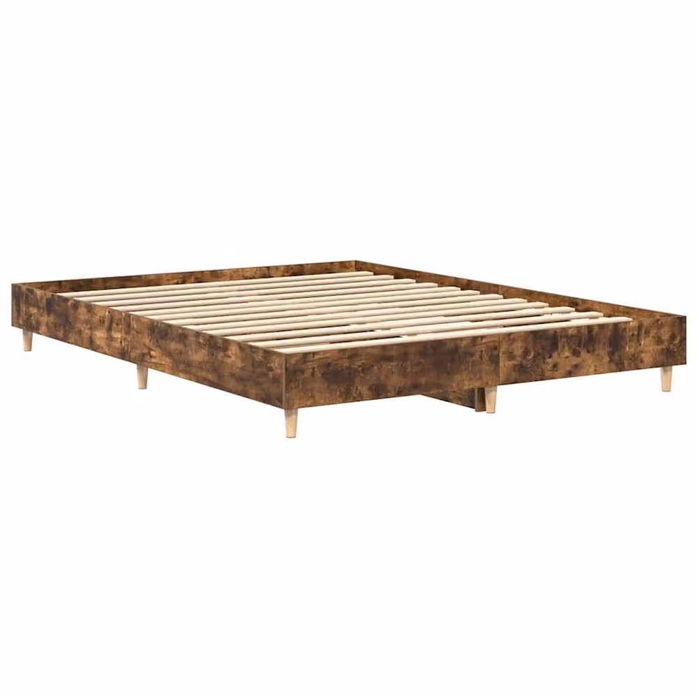 Berkfield Home King Size Bed Frame in Smoked Oak Brown, W/D/H: 150 x 200 cm – 3