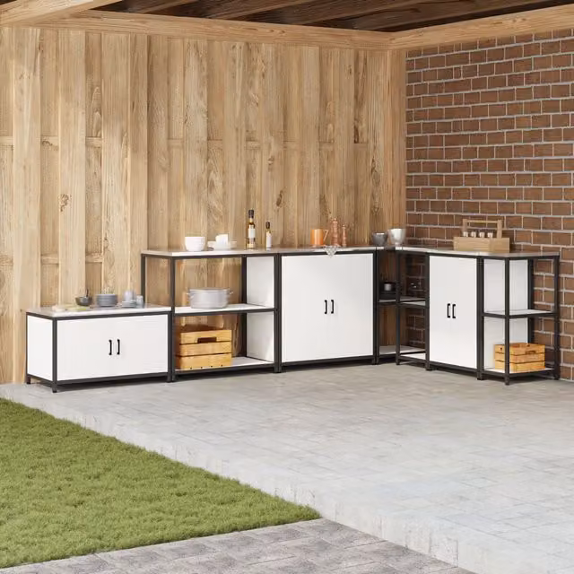 Berkfield Home Kitchen Storage Shelf in Matt White Metal