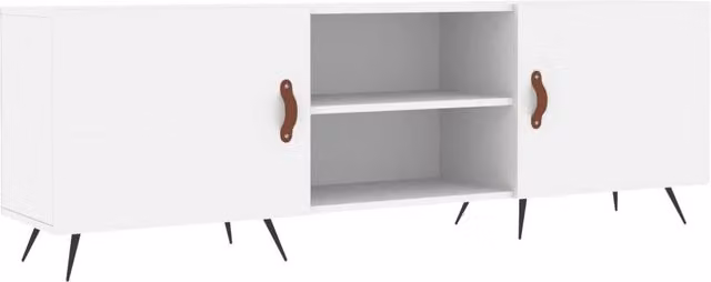 Berkfield Home White TV Cabinet W/D/H: 150 x 30 x 50 cm