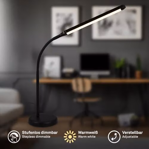Briloner Modern Dimmable LED Table Lamp in Black, Adjustable Warm White Task Light, W/D/H: 13 x 13 x 72.5 cm – 2