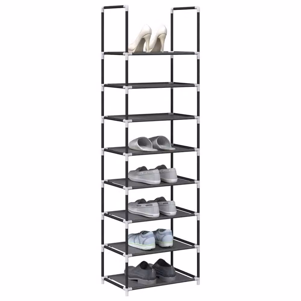 Berkfield Home 8-Tier Shoe Rack in Black, W/D/H: 44 x 28 x 145 cm – 2