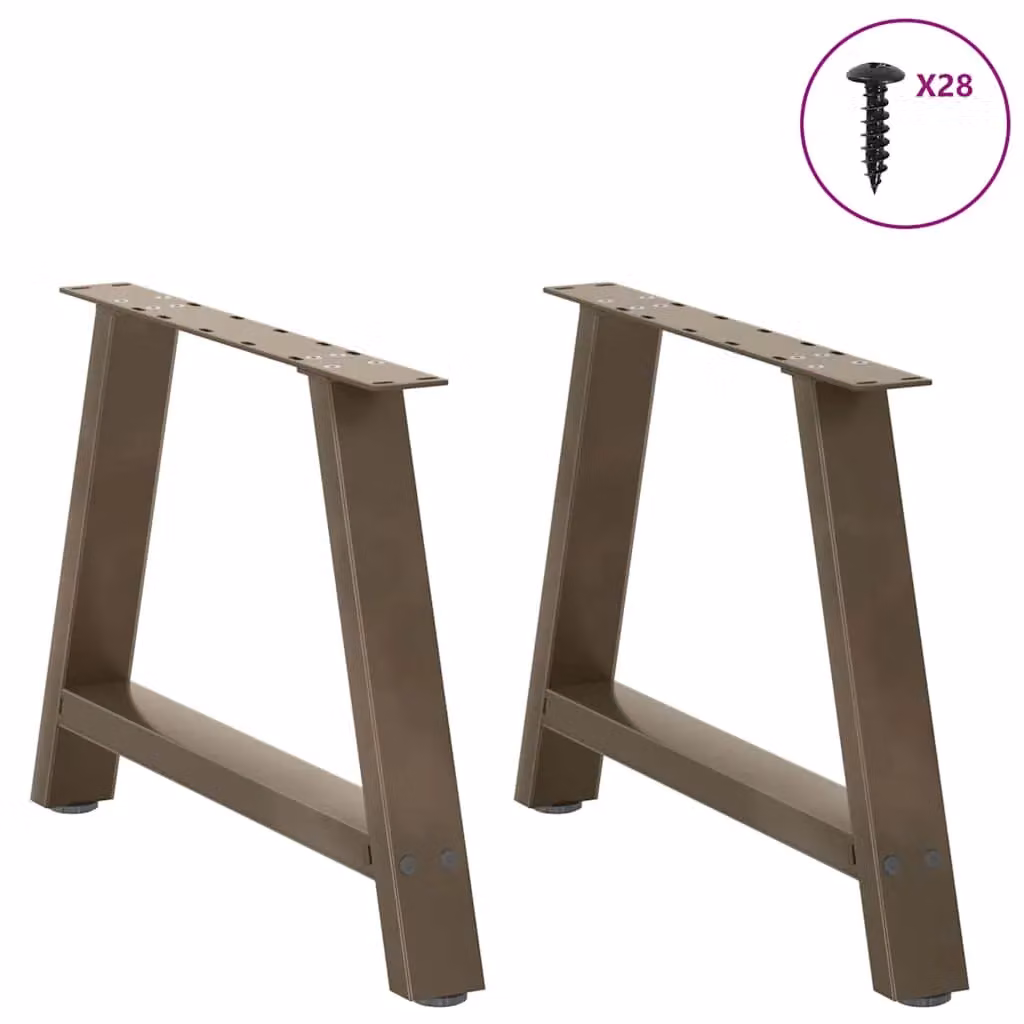 Berkfield Home A-Shaped Steel Coffee Table Legs, 2 Pieces, Black, H: 70 cm, W: 42.5 cm, D: 42.5 cm – 2