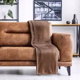 New Edge Blinds Plush Collection Flannel Fleece Super Soft Throw in Brown, W: 140 cm, D: 180 cm – 5