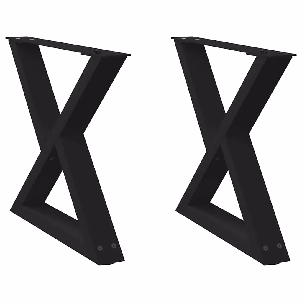 Berkfield Home Steel Coffee Table Legs, 2 Pieces, Black, H: 60 cm, W: 42 cm – 2