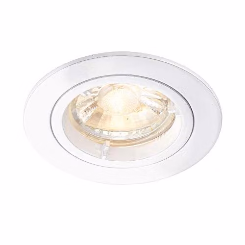 Netlighting Cast Modern Round Recessed Downlight in Matt White with Dimmable GU10 Halogen Bulb