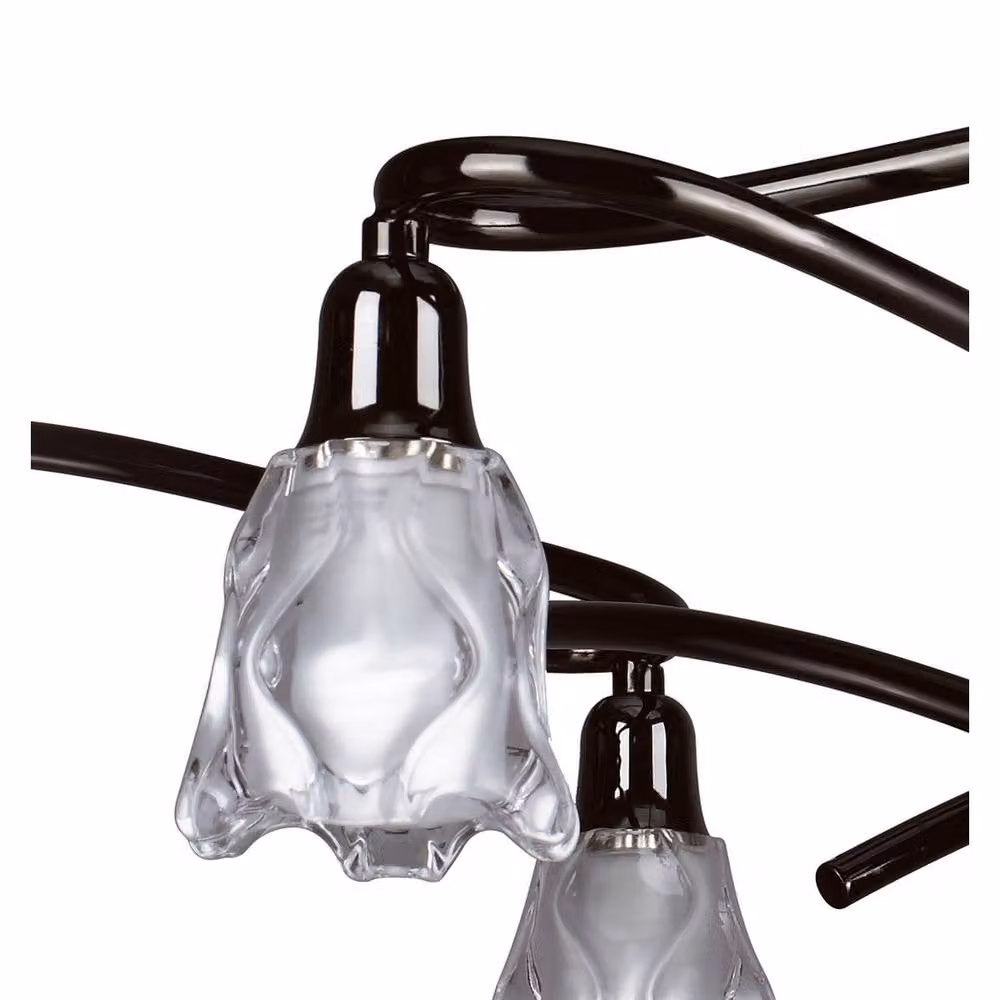 Netlighting Amel Telescopic Convertible To Semi Flush 6 Light Ceiling Lamp in Black Chrome – 3