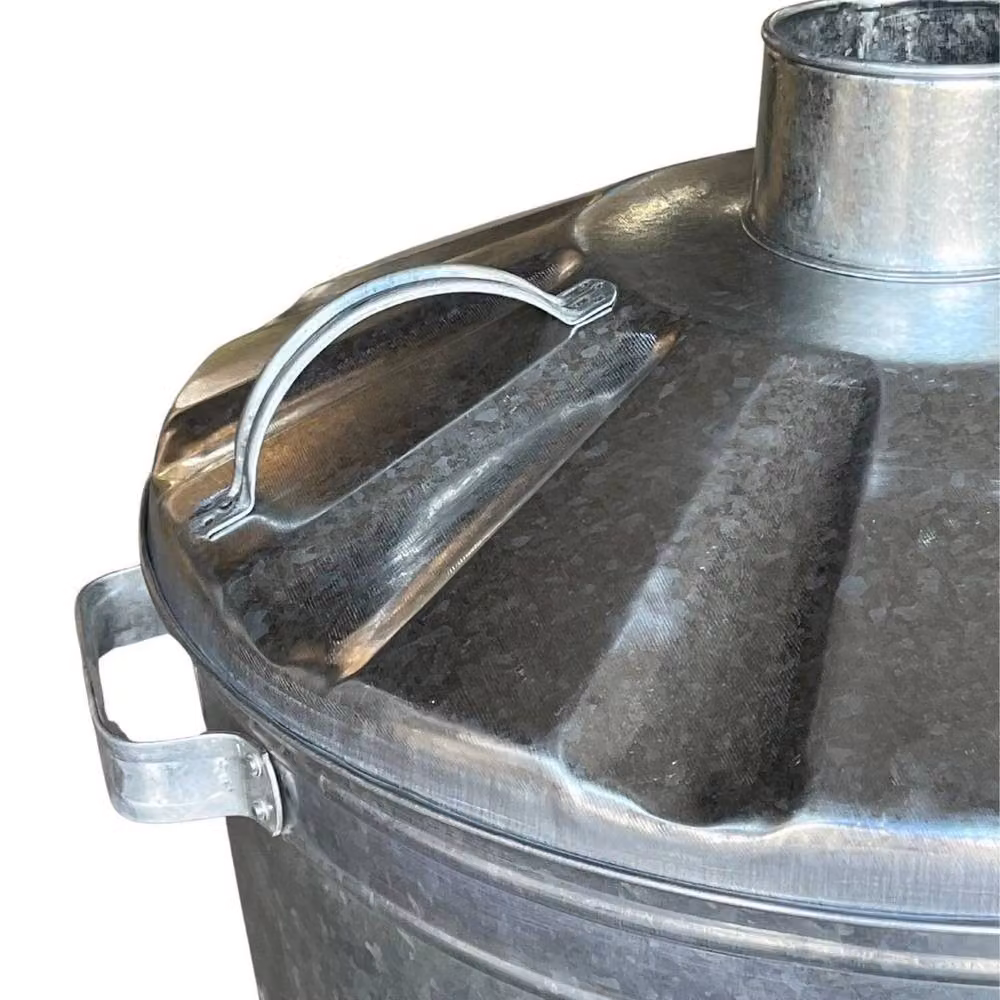 FLAVORA 90L Galvanised Steel Garden Waste Incinerator in Metallic Silver – 4