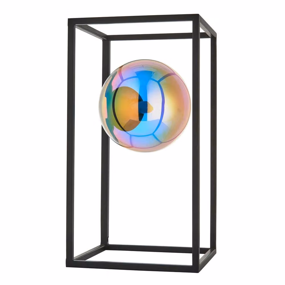 Netlighting Kinjo Table Lamp in Matt Black with Multicolour Iridescent Glass and G9 Bulb Base – 4