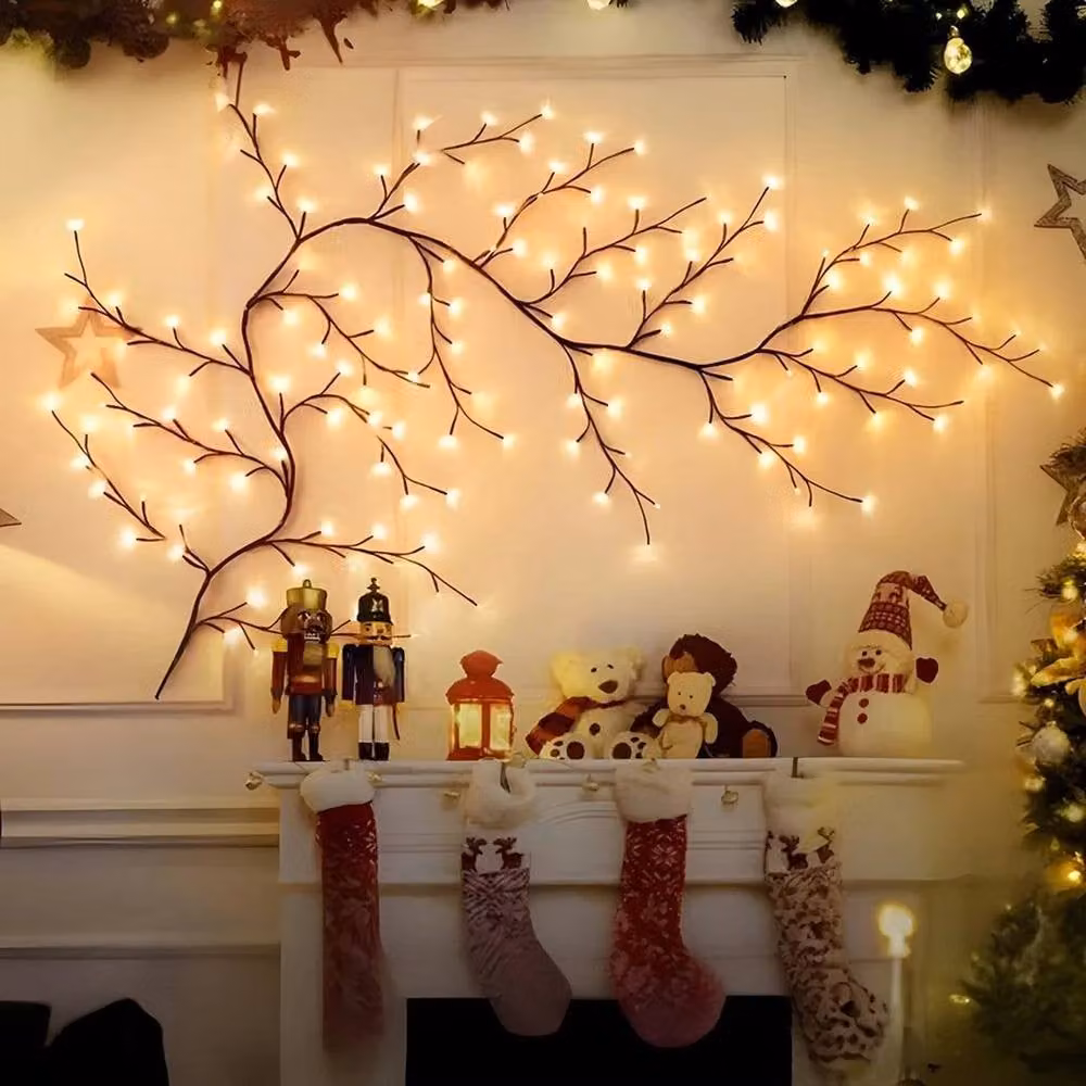 Kelvenix Solar LED Willow Fairy String Lights in Brown with Warm White Light for Outdoor and Garden Use – 3