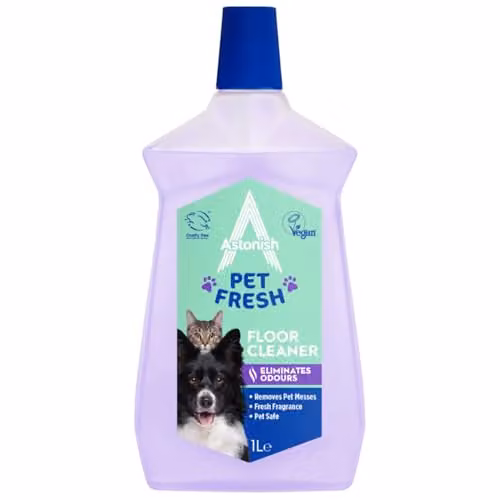Astonish Pet Fresh Floor Cleaner 3 x 1L Purple Multi Surface Cleaning Liquid with Dirt Technology to Neutralise Pet Odours