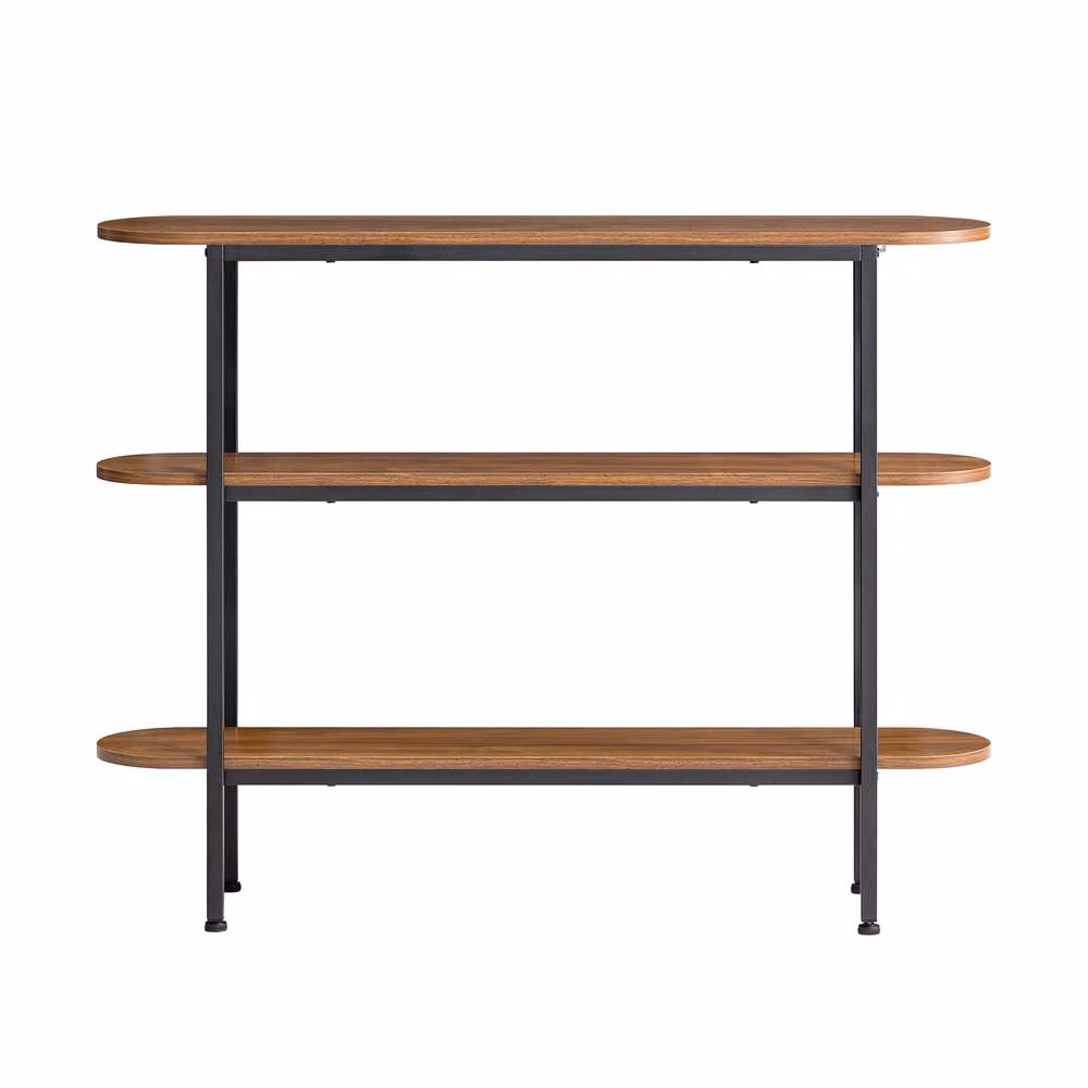 SoBuy 3-Tier Industrial Console Table in Brown and Black – 2