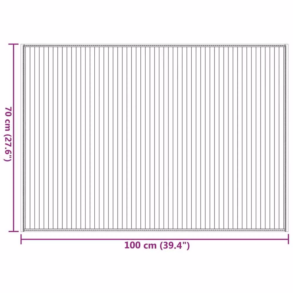 Berkfield Home Rectangular Bamboo Rug in Dark Brown, W: 100 cm, D: 70 cm – 5