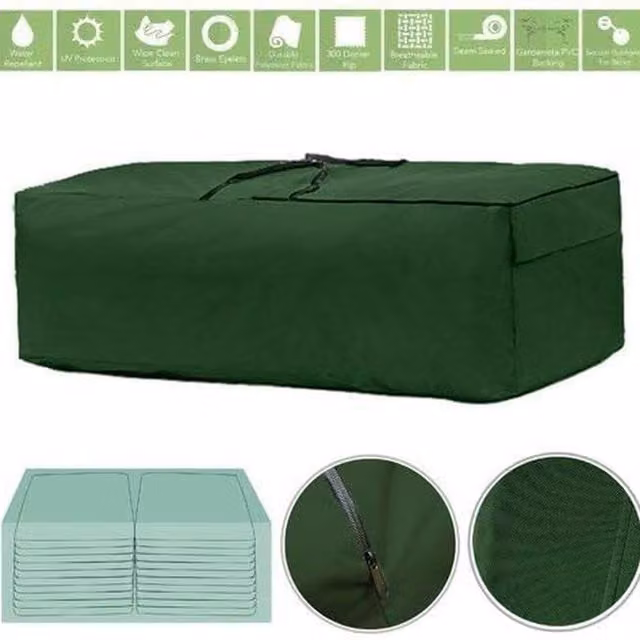 Gardenista Heavy Duty Water Repellent Garden Furniture Cover in Green, W/D/H: 168 x 98 x 53 cm