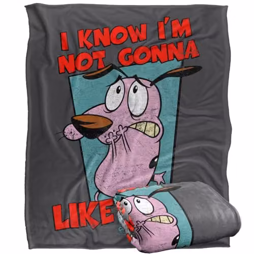 Cartoon Network Courage The Cowardly Dog Silky Touch Super Soft Fleece Throw Blanket, Multicolour, W: 152 cm, D: 127 cm
