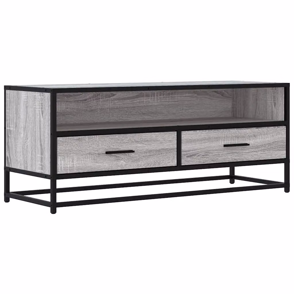 Berkfield Home Industrial TV Cabinet in Grey Sonoma, W/D/H: 100 x 34.5 x 40 cm – 2