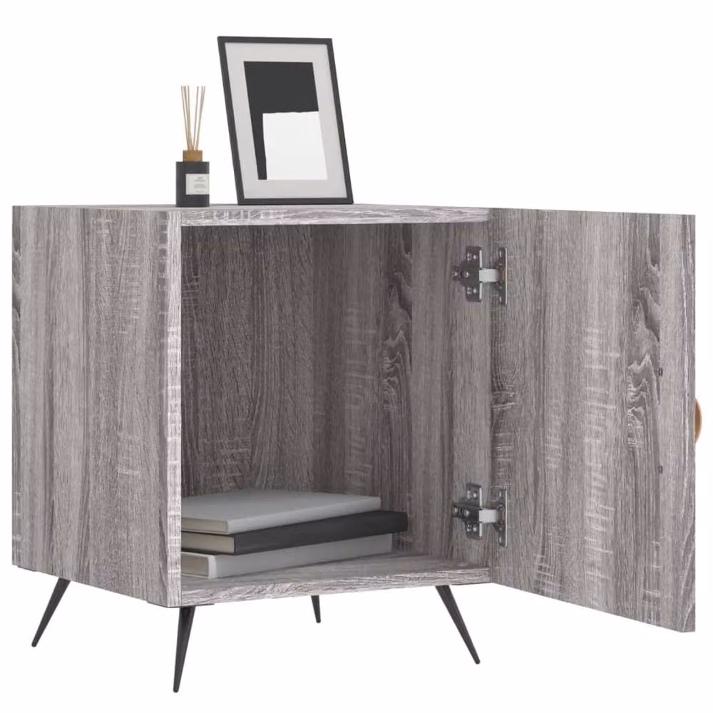 Berkfield Home Set of 2 Grey Sonoma Bedside Cabinets, W/D/H: 40 x 40 x 50 cm – 2