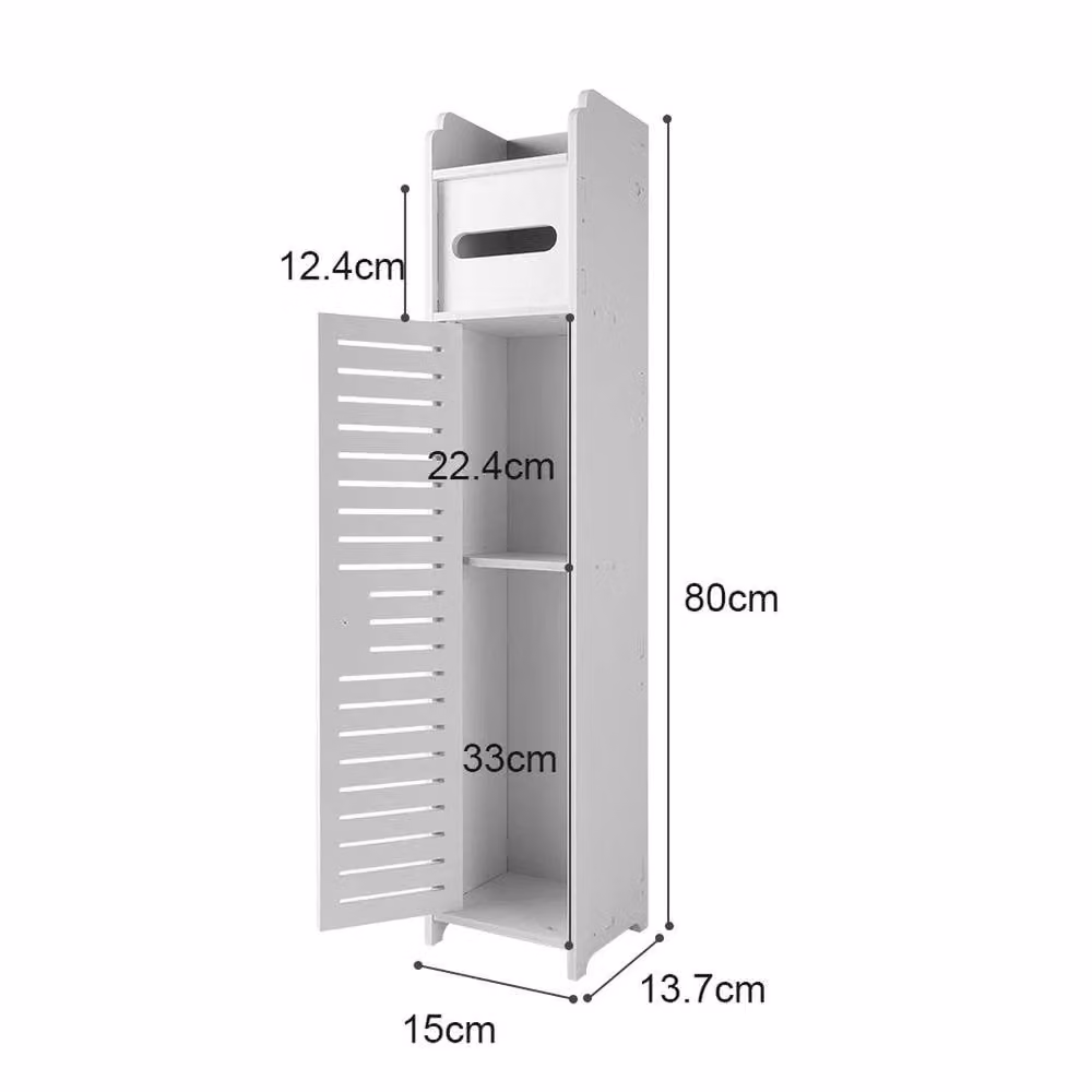 EONLION White Freestanding Bathroom Storage Cabinet with Internal Shelves and Hinged Doors – 2