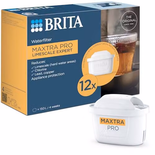 BRITA MAXTRA PRO Limescale Expert Water Filter Cartridges, 12 Pack