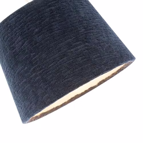 Happy Homewares Classic Round Blue and Silver Textured Velvet Drum Lamp Shade with Satin Shimmer Inner Lining, Diameter: 25 cm – 2