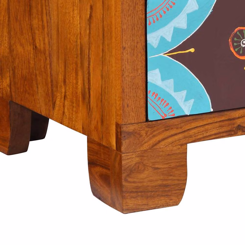 Berkfield Home Multicolour Acacia Wood Sideboard, W: 50 cm, D: 35 cm, H: 60 cm – 5