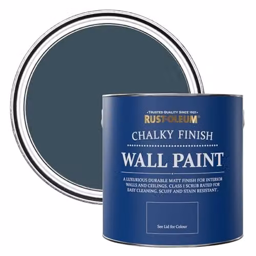Rust-Oleum Chalky Matt Wall Paint in Evening Blue, 2.5L