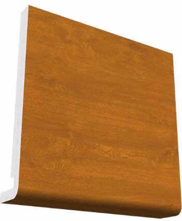 Freefoam PVC Fascia Box End Board, Golden Oak, W: 41 cm, Thickness: 1.8 cm, Length: 1.25 m
