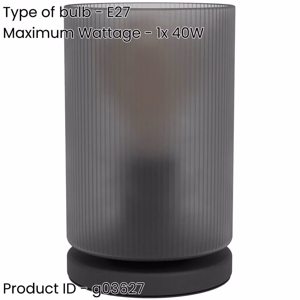 Loops 2 Pack Modern Black Glass Table Lamps for Indoor Lighting – 2
