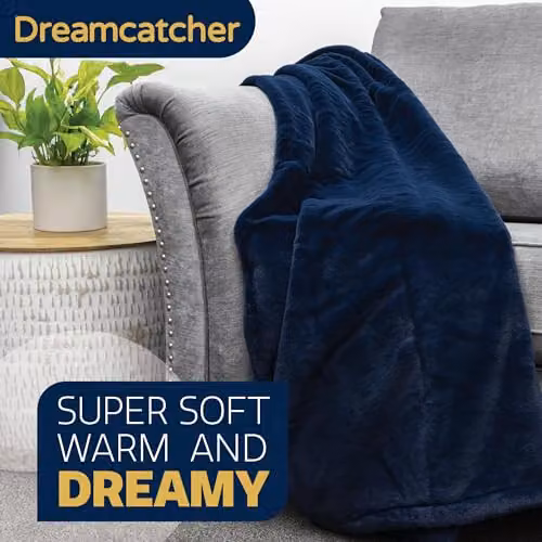 Dreamcatcher Faux Fur Throw Blanket, Blue, W/D: 160 x 130 cm – 5