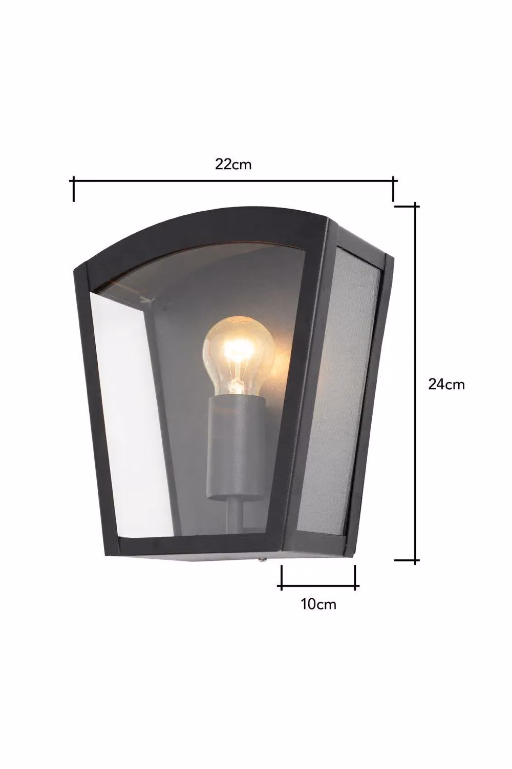 BHS Lighting Kerr Modern Black Metal Outdoor Wall Lantern with Transparent Glass – 4