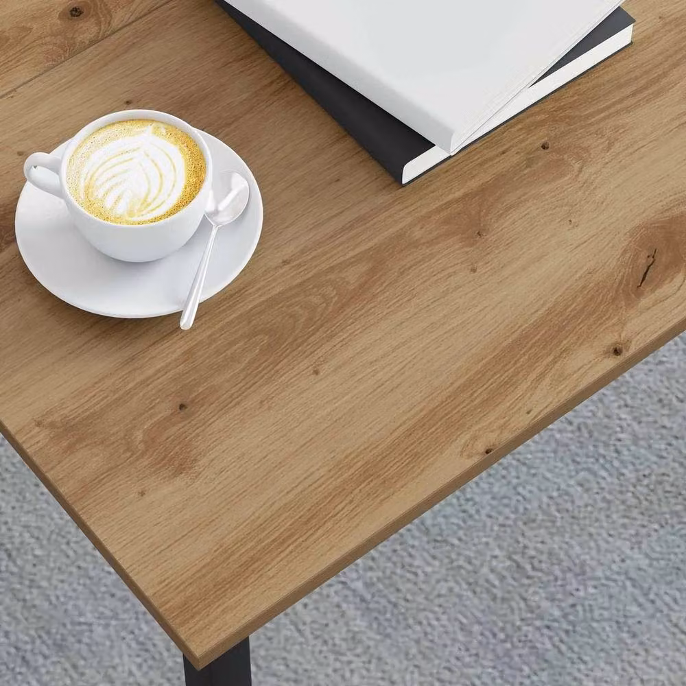FORGEVIO Artisan Oak Coffee Table in Light Oak, W/D/H: 80 x 80 x 45 cm – 3