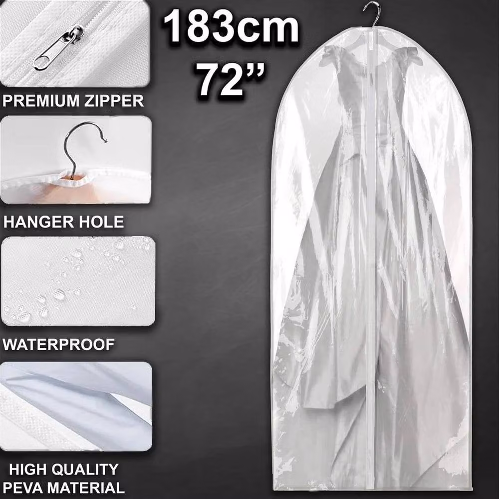 PAWNORA Transparent 72 inch Long Dress Bag and Suit Cover – 3