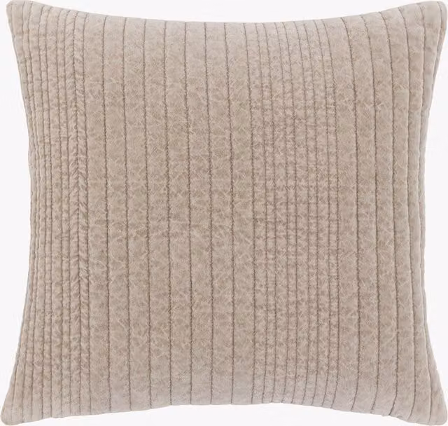 Perch & Parrow Modern Square Velvet Cushion in Beige