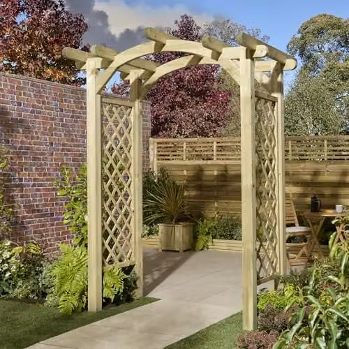 Rowlinson Gloucester Arch Garden Climbing Frame in Natural Timber Finish, H 238.5 x W 179.0 x D 179.0 cm