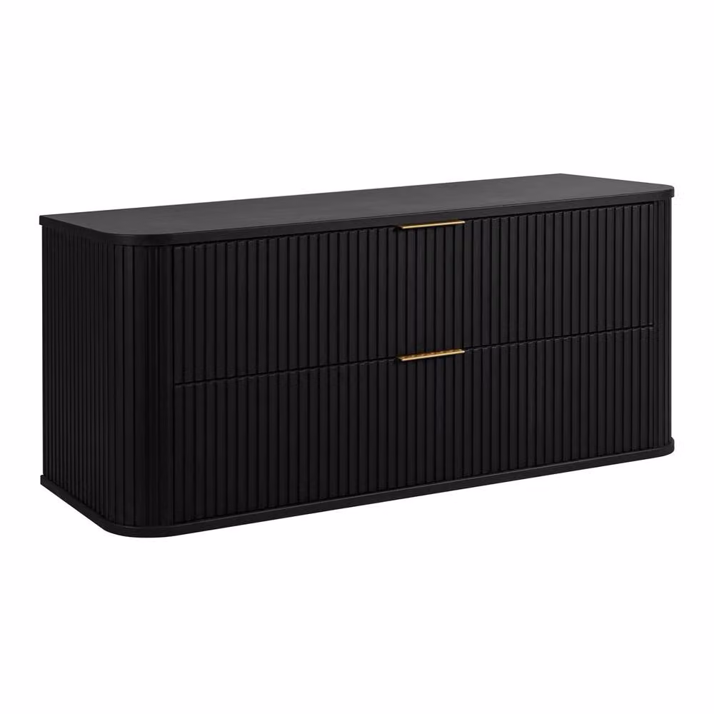 Heze Furniture Glamour Style 2 Drawer Bathroom Vanity Cabinet in Black W/D/H: 120 x 41.5 x 51.7 cm – 2