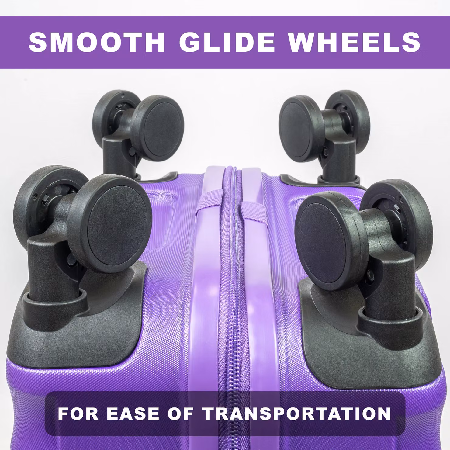 Pierre Cardin Soleil 3-Piece Hard Sided Wheeled Suitcase Set with TSA Locks, Purple – 3