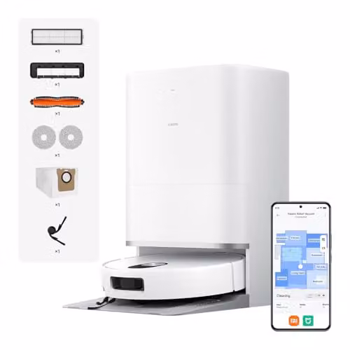 Xiaomi 5 Pro Robot Vacuum Cleaner and Mop with AI Obstacle Avoidance and App Control, White