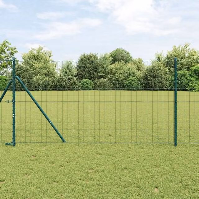 Berkfield Home Euro Fence Green PVC-Coated Steel Fencing, 1 x 25 m