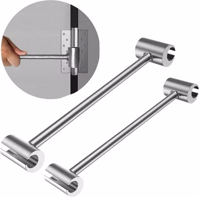 SPETLEK 2-Piece Silver Steel Door Hinge Gap Adjusting Wrench and Repair Spanner Set, W: 520 mm