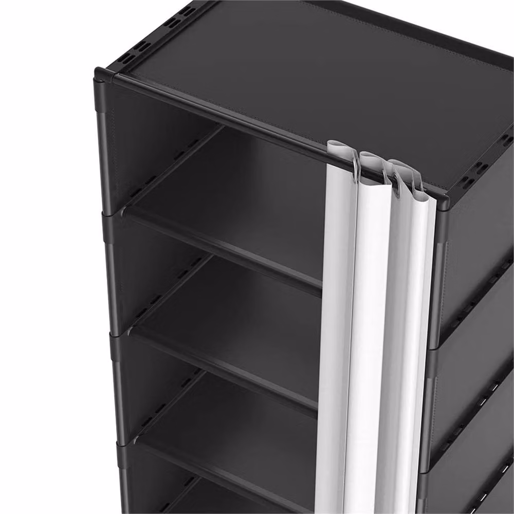 Nordara 8 Tier Dustproof Shoe Cabinet and Storage Rack in Black – 2