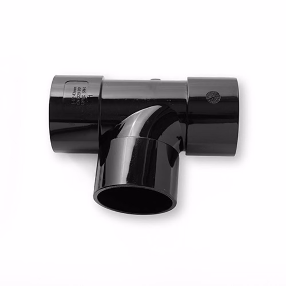 Primaplumb Black Plastic 40mm 92.5 Degree Swept Tee Push Fit Plumbing Connector – 2