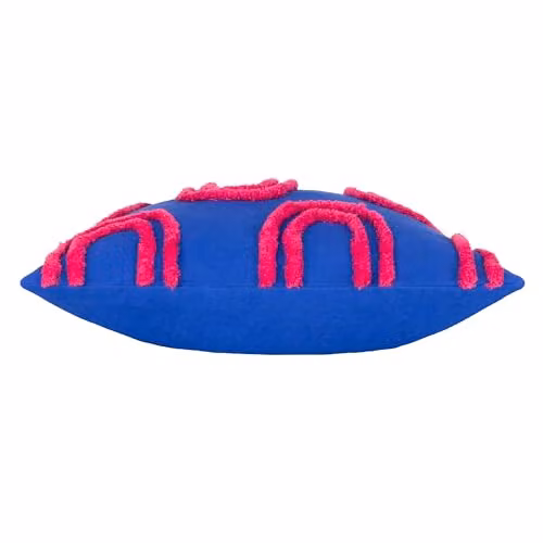 Heya Home Archie Abstract Tufted Square Cushion in Blue and Pink, W/D/H: 45 x 45 x 45 cm – 4