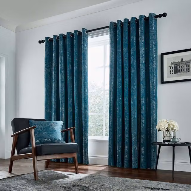 Helena Springfield Roma Woven Lined Eyelet Curtains in Green, Width: 167 cm, Drop: 228 cm – 4