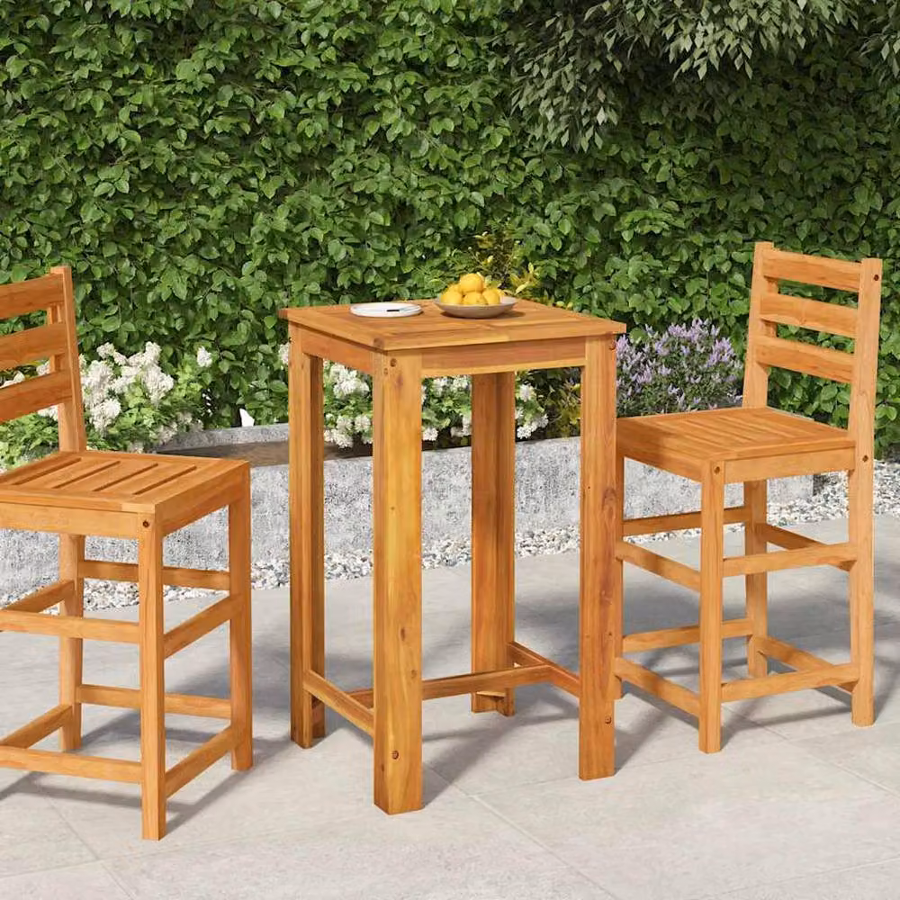 Berkfield Home Garden Bar Table in Brown Solid Acacia Wood, W/D/H: 60 x 60 x 105 cm – 2