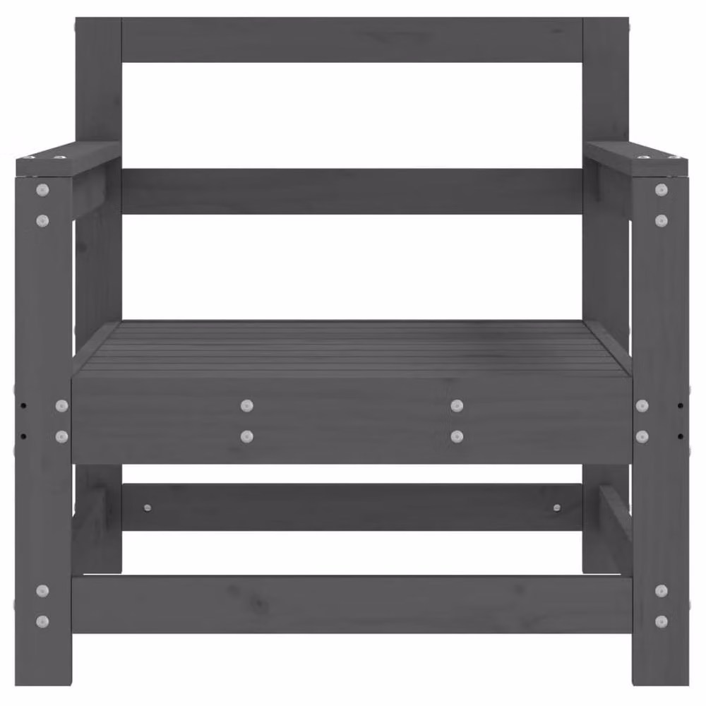 Berkfield Home Beautiful Garden Chairs, Set of 2, Grey Solid Pine Wood – 4