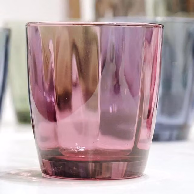 Bormioli Rocco Pulsar Geometric Purple Tumbler Glasses, Set of 6