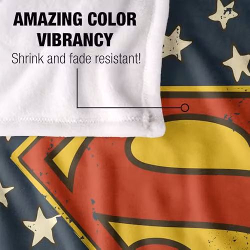 Warner Bros. Superman 10 Cents Logo Silky Touch Super Soft Fleece Throw Blanket, Multicolour, W/D/H: 127.0 x 152.4 x 0 cm – 3